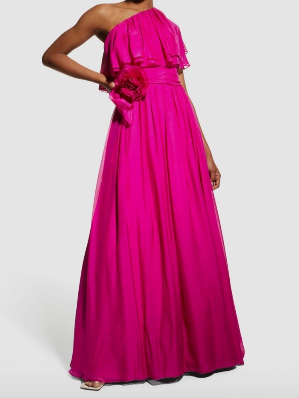 NWT Aidan Mattox Pink One Shoulder Evening Gown Size 2 Bridesmaid Wedding Guest